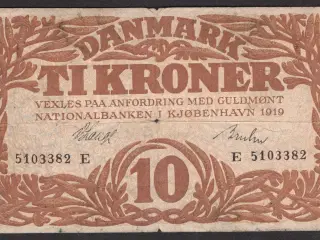 Danmark 10 Kroner 1919E Heilmann 1
