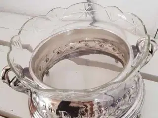 Sølvskål med glas indsats 