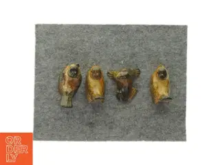 Retro brunmeleret keramik. Dyrefigurer 4 styk af fugle (str. Cirka 7 x 3)
