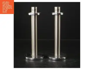 Sæt med 2 lysestager i stål fra Herstal fra Herstal (str. 20 cm. 2 styk)