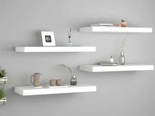 Væghylder 4 stk. 60x23,5x3,8 cm MDF hvid