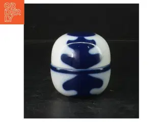 Porcelænsæske med blåt mønster fra B&G (str. 7 cm)