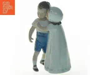 Porcelænsfigur af to børn fra B&G (str. 18x10 cm)