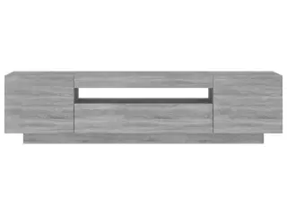 Tv-bord med LED-lys 160x35x40 cm grå sonoma-eg