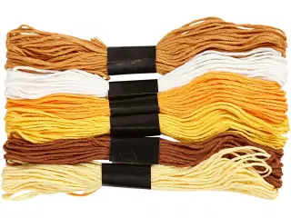 Gyldent Broderigarn 1 mm - 6 Bundter i Pakken