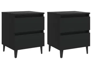 Sengeskab 2 stk. 40x35x50 cm konstrueret træ sort