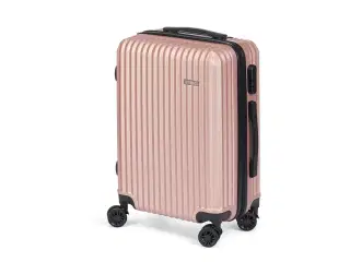Kabinekuffert håndbagage 55 x 35 x 20 cm - Pink med striber