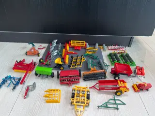 Model traktor tilbehør, plove, gødningsspreder mm