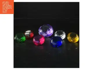 Flerfarvede dekorative krystalsten (str. 6x3&4,5x2,5 cm)