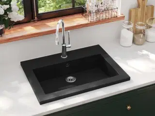 Håndvask 600x450x120 mm granit sort