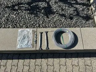 Ø6 stålwire ca. 30 meter samt bespænding