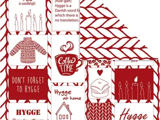 Designpapir, hygge og strik, ark 30,5x30,5 cm, 180 g, 5ark/ 1 pk.