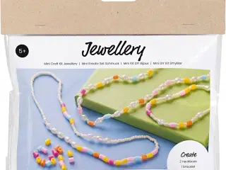 Mini DIY Kit Smykker, Halskæde og armbånd, ass. farver, 1 pk.