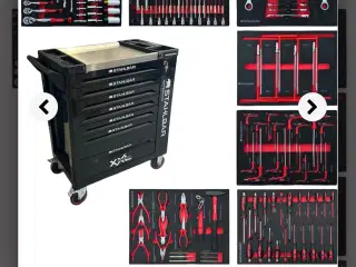 Stahlbär værktøjsvogne med 7 fyldte skuffer sort