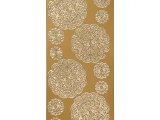 Guld Blomsterstickers - 10x23 cm, 1 ark