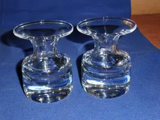 Lysestager. Solide. Klart glas. 2 stk.