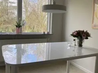 Spisebord, lakeret hvid