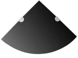 Hjørnehylde med krombeslag sort glas 35 x 35 cm
