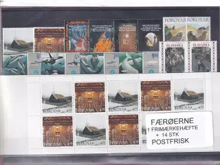 Færøerne - 1 Frimærkehæfte + 14 Stk. - Postfrisk