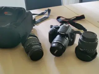 Canon 1200D med 3 linser