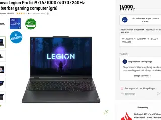 Kvali gamer bærbar.