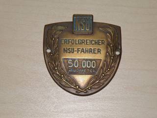 NSU -- Plakette bronze -- 50.000 km-