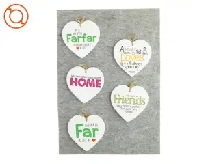 Citat hjerter (5 stk) (str. 16 x 15 cm)