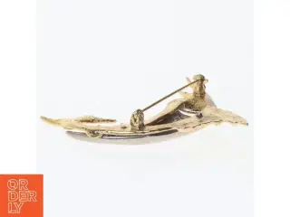 Guldfarvet marlin fisk broche (str. 5 komma 5 x 5 cm)