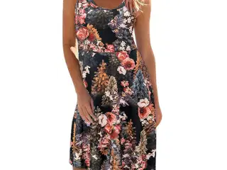 kjole-Flot Print'-Mini kjole 3 farver.L-XL-2XL-3XL