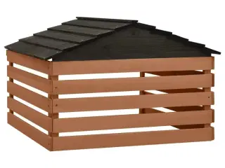 Skur til robotplæneklipper 78x74x54 cm fyrretræ sort og brun
