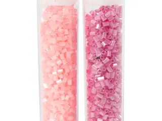 Rocaiperler 2-cut, diam. 1,7 mm, str. 15/0, hulstr. 0,5 mm, rosa, transparent rosa, 2x7g/ 1 pk.