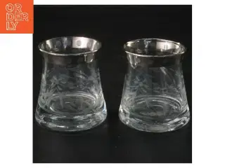 glasstager med sølvkant fra lene bjerre(str. Ø 6,5x7 cm)