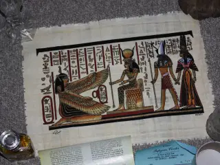 Papyrus fra Egypten  b: 42 cm  h: 31 cm