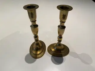 Par, Engelske Lysestager, Messing 19cm.