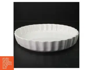Hvid porcelænstærtefad (str. 27x4 cm)