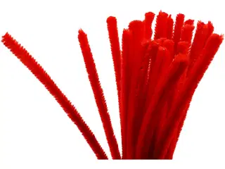 Chenille, L: 30 cm, tykkelse 9 mm, rød, 25stk./ 1 pk.