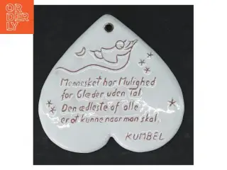 Keramik hjerteformet ophæng (str. 11 x. 10,5 cm)