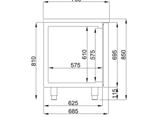 Professionel kølebord – 140x70x85 cm