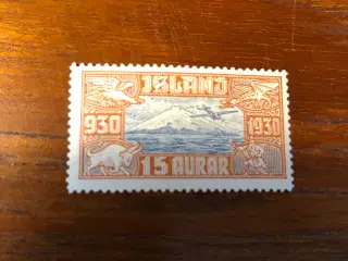 Frimærker. Island Altingsjubilæum luftpost 1930