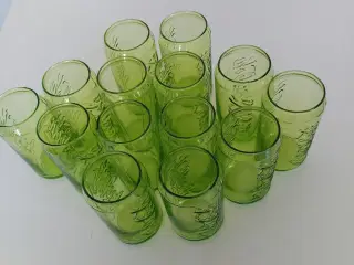 Coca cola glas(dåsefacon) -  14 stk. lime farvet