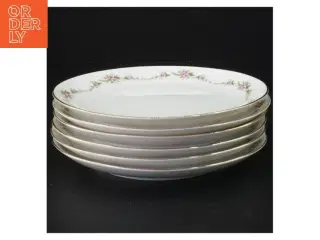 Vintage Porcelænstallerkener med blomstermotiv fra Benedikte (str. Diameter 17 og en halv cm)
