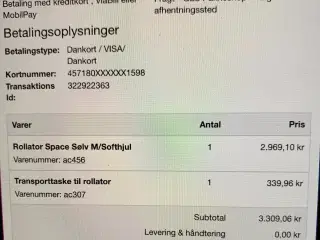 Rollator Space sølv med Softhjul