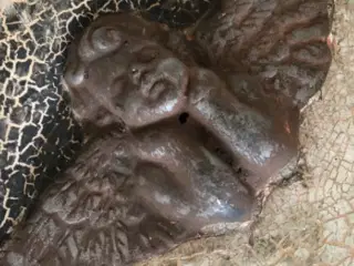 Gammel Fin stof fad med Engle 