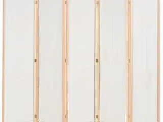 5-panels rumdeler 200 x 170 x 4 cm stof cremefarvet