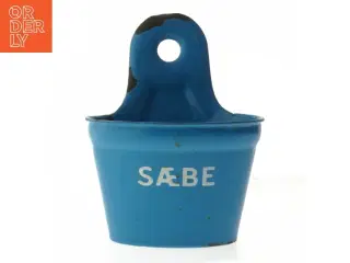 Blå emaljeret sæbeskål (str. 20x11 cm)