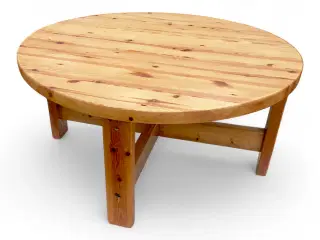 Rundt sofabord i massivt fyrretræ
