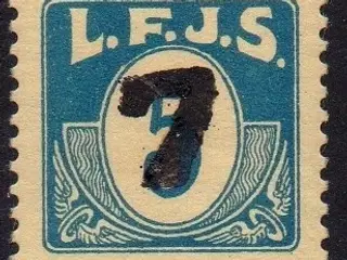 L.F.J.S. - ( Lolland Falsters Jernbaneselskab ) - Godsfrimærke - 5 Øre overstemplet til 7 Øre - Ust.