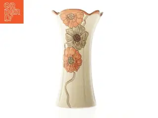 Keramikvase med blomstermotiv fra Made in west Germany