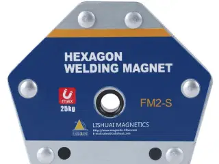 5 stk. Hexagon svejsemagnet FM2-S – 25 kg trækkraft (30° / 45° / 60°)