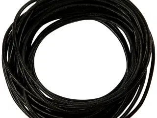 Sort Lædersnor 2 mm - 4 m Blødt Gedeskind